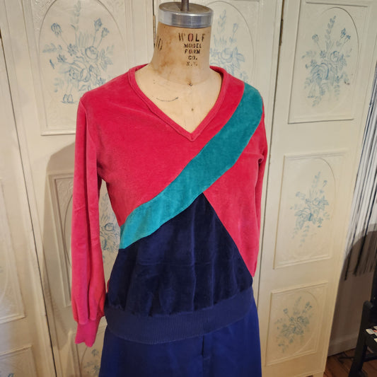 Sears color-block velour sweatshirt