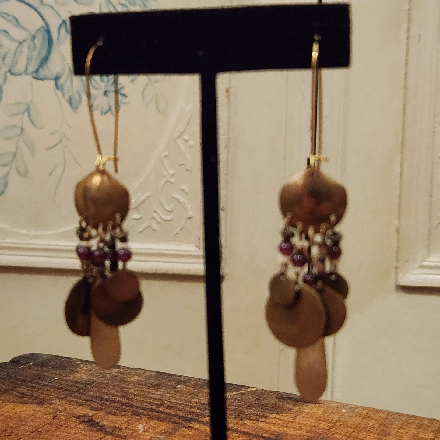 Reconstructed Vintage Beaded Concentric Drop Earrings